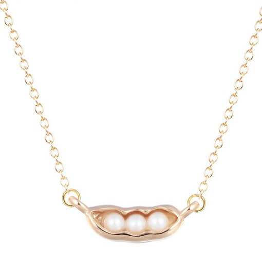 And Sweet Pea Necklace Gold