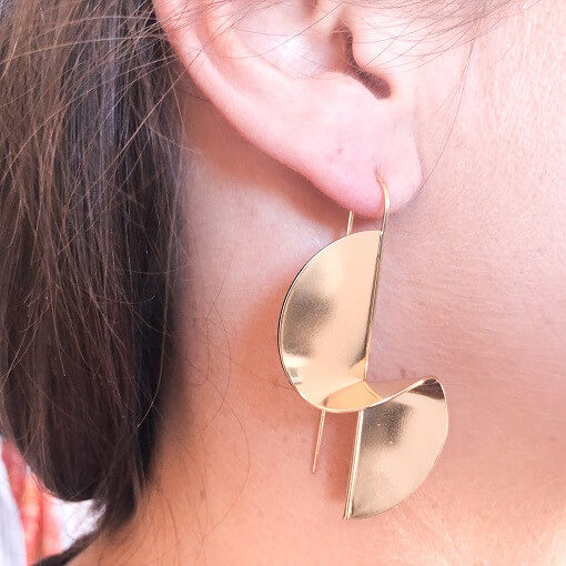 Gold Fan Earrings And The Store