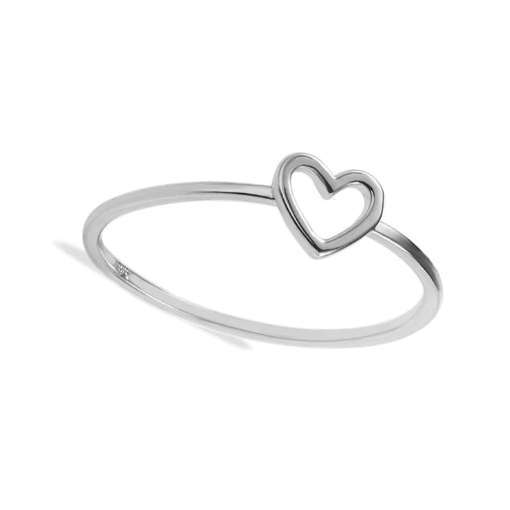 Silver Heart outline Ring