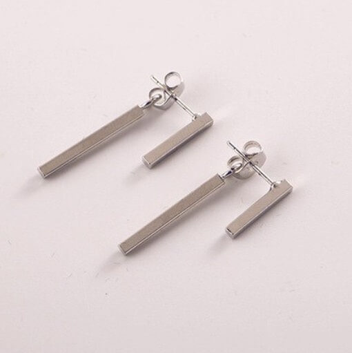 And The Store Two Bar Earrings Silver