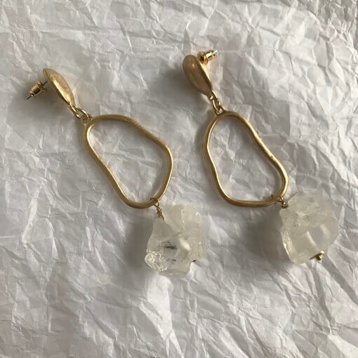 MKD Gold Crystal Earrings