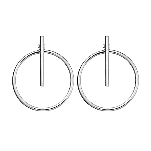 Sterling Silver Circle Bar Earrings
