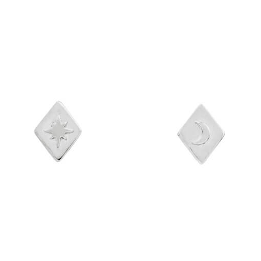 simple, sterling silver diamond shaped studs