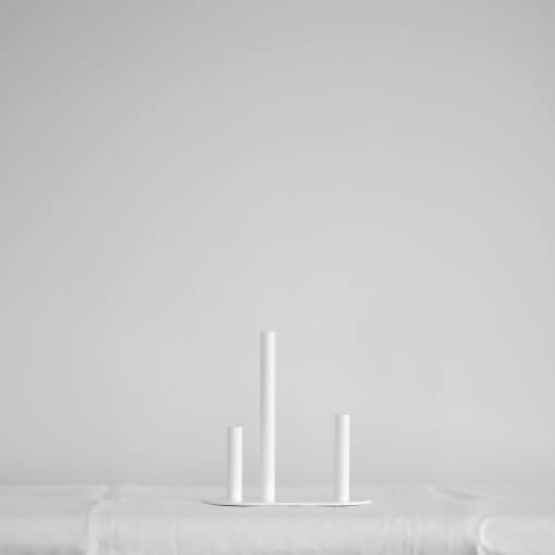 Oak Lab Design Low Stacked Vase White