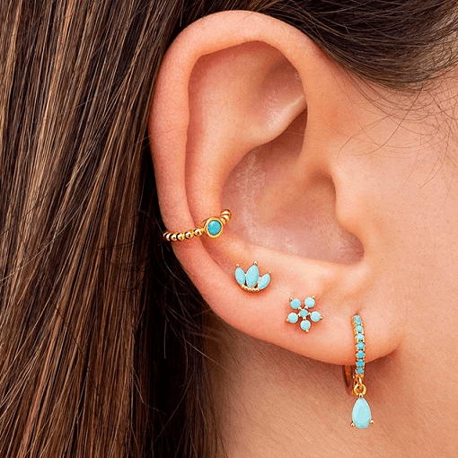 Petite Turquoise Hoop Earrings
